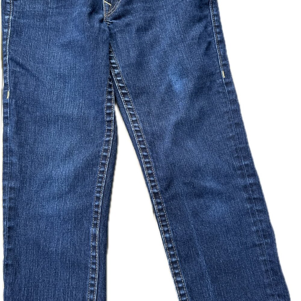 True Religion World Tour low Rise Straight slim Jeans Dark Wash 30 Destressed